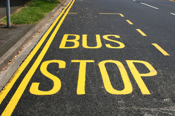 bus stop road markings