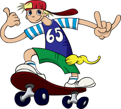 Young Boy Skateboarding