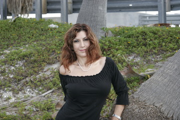 sitting on a palmtree