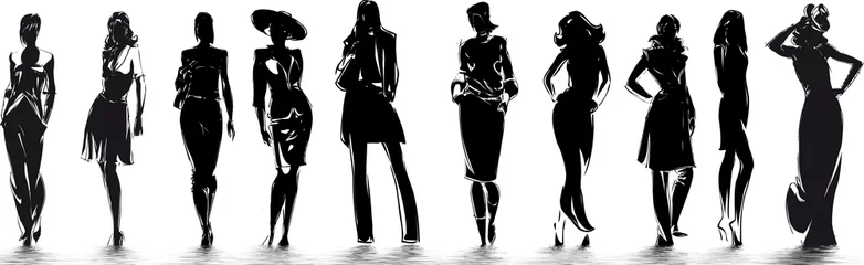 Tapeten mode - silhouettes de femme © choucashoot