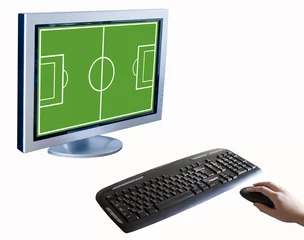 Tableau sur plexiglas Football le foot sur internet  © Julie LEGRAND