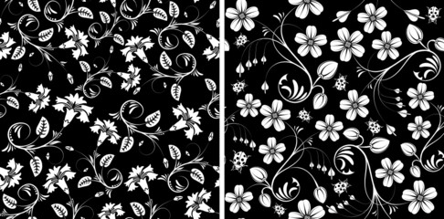 Two seamless flower patterns