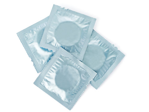 condoms pack isolated on a white background.