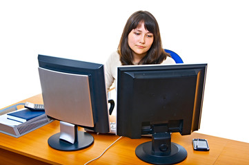 portrait woman in office