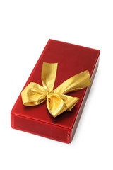 Red giftbox isolated on the white background