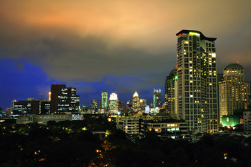 Fototapeta premium In Thailand View of modern buildings in Chidlom area Bangkok