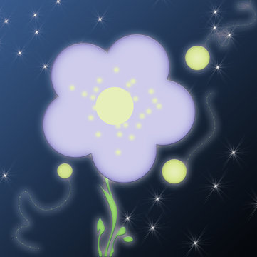 lucciole e fiore