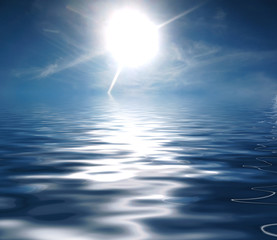 Sun, ocean background