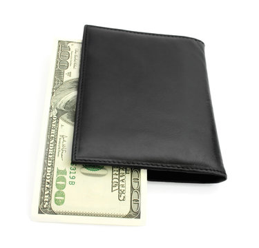wallet with banknotes of dollars