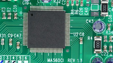 Computer chip on curcuit board
