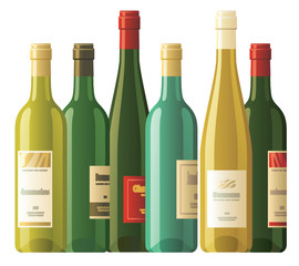 Assorted wine bottles