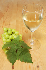 Glass of wine and grapes