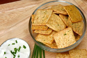 Sour Cream and Chive Flavored Crackers