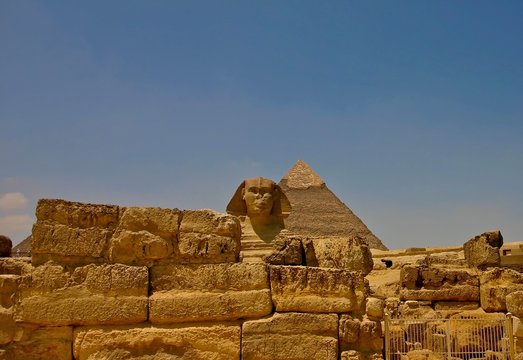 sphinx and pyramids at gyza - Egypt