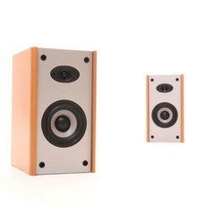 two speakers in perspective