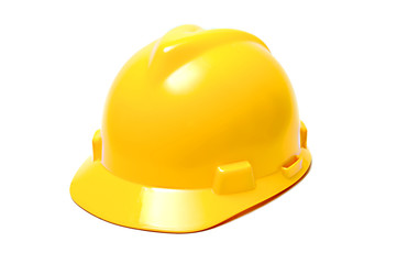 Fototapeta premium yellow helmet on white background