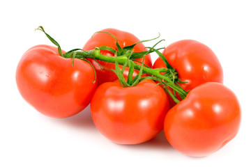 Fresh tomatoes  isolated on a white background.