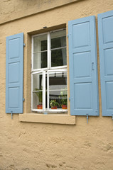 Window with Blue Shutters