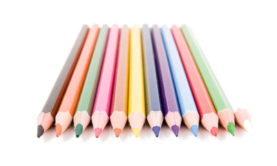 crayons isolated on white background