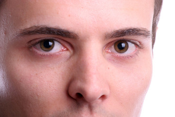 Naklejka premium Extreme closeup portrait of young businessman