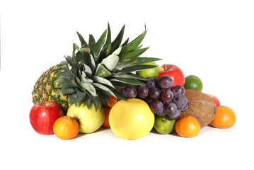 Fruits isolated on white