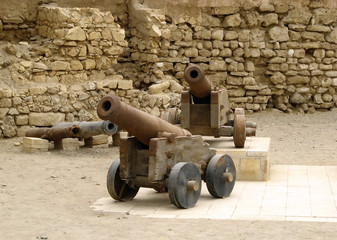 Fototapeta na wymiar Old cannons in Quseir (Egypt)