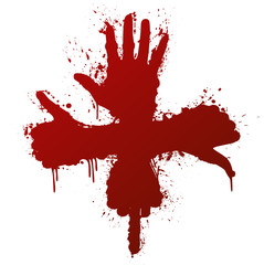 Hand gestures ink splatter concept