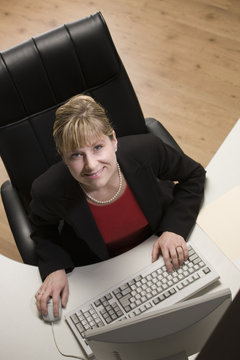 Businesswoman working at computer