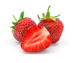 fruits of red strawberry isolated