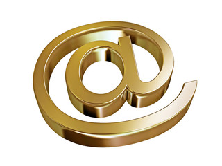 Fototapeta premium at sign gold