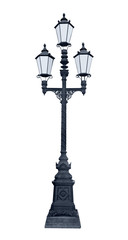 Fototapeta na wymiar Triple lamppost