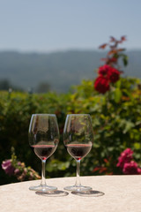Two glasses of red wine