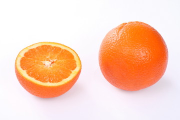 Two fresh oranges isolated  