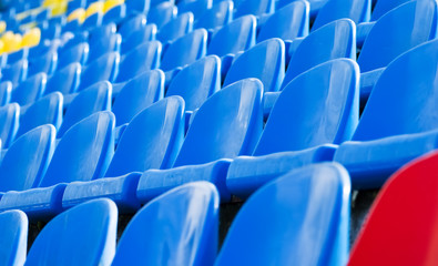 empty stadium chairs background