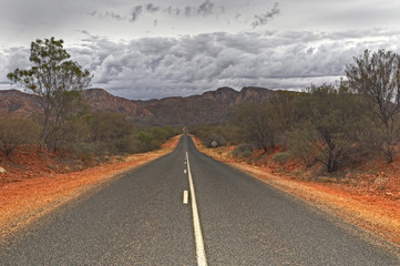 Endless desert road in the West MacDonnell Ranges