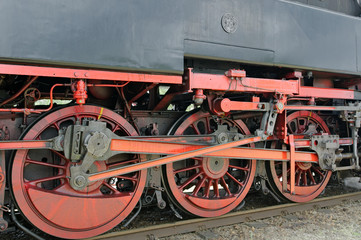 Fototapeta na wymiar Initimate part of steam locomotive