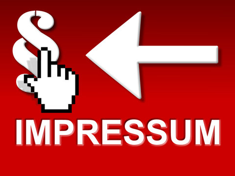 Impressum mit Hinweispfeil