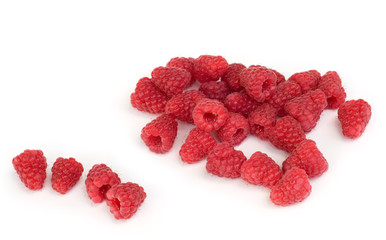fresh raspberry on white background