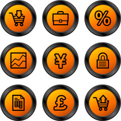 E-business icons, orange circle series