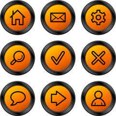 Web icons, orange circle series