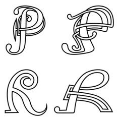 letters P R