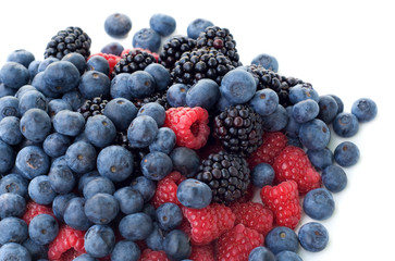 fresh berries on white background