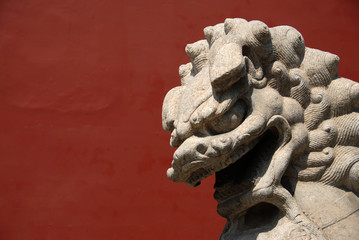 stone lion in front of Tian'anmen of Beijing,China
