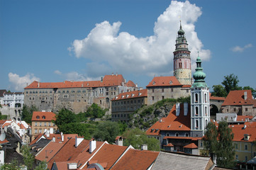 Krumau Schloss und Kirche