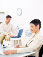 Businesspeople working at office