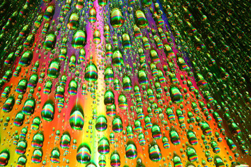 multicolored waterdrops