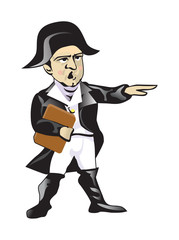 Bonaparte. Satirical illustration of the boss