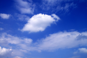 Fototapeta na wymiar Blaue Himmel,weisse Wolken