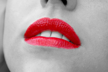rote pralle Lippen