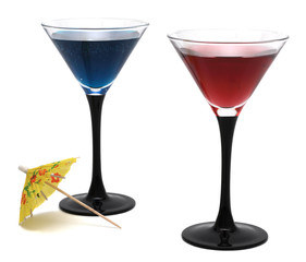 Cocktails glasses isolated on white background